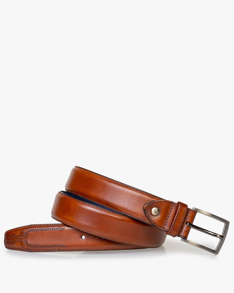 Belt cognac calf leather