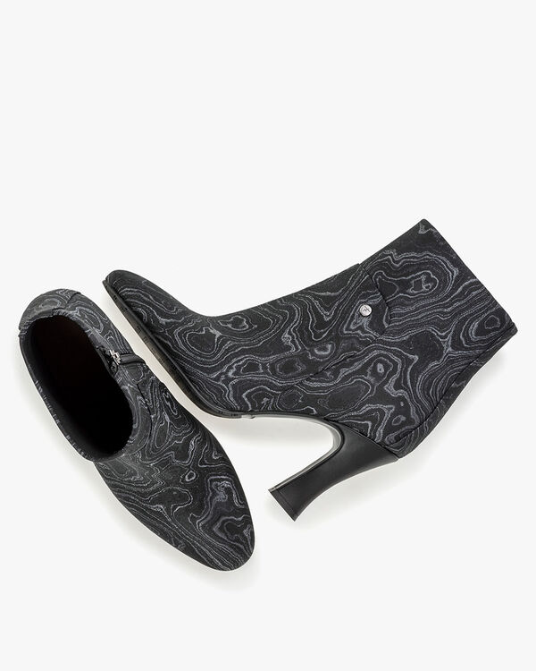 Ankle boot print black