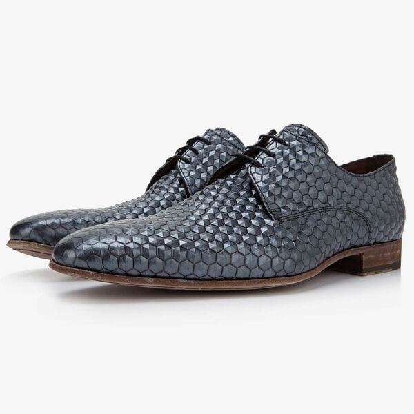 Floris van Bommel anthracite leather men's lace-up shoe