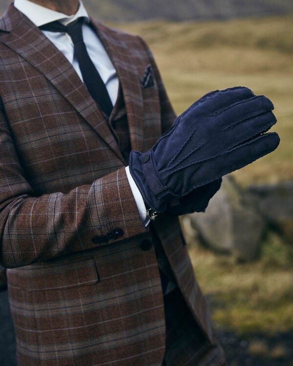Gloves suede blue