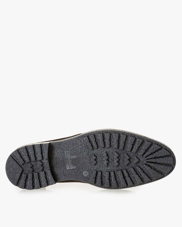 Dark brown suede leather lace boot