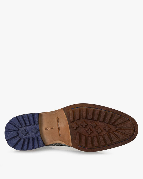 Lace boot leather black/white