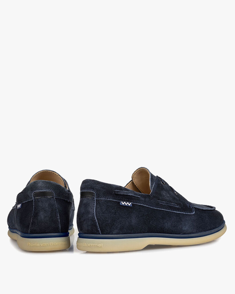 Boat shoe suede leather blue