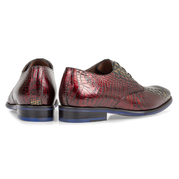 Lace shoe red croco leather