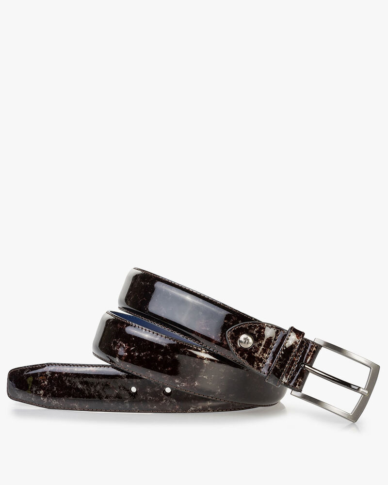Belt grey patent leather