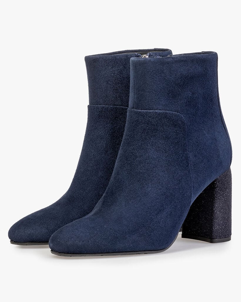Ankle boot suede dark blue