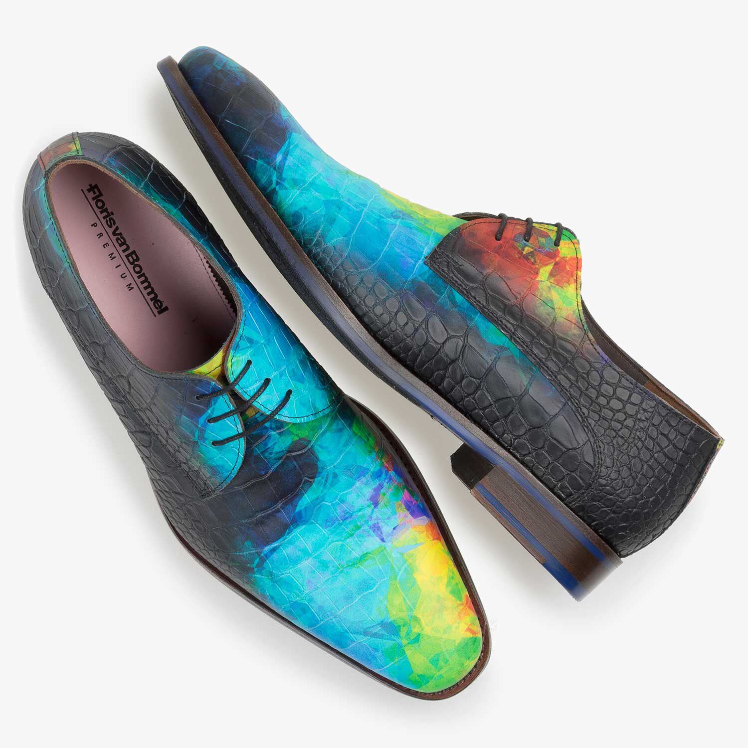 Multi colored calf leather lace shoe 18102 00 Floris van Bommel