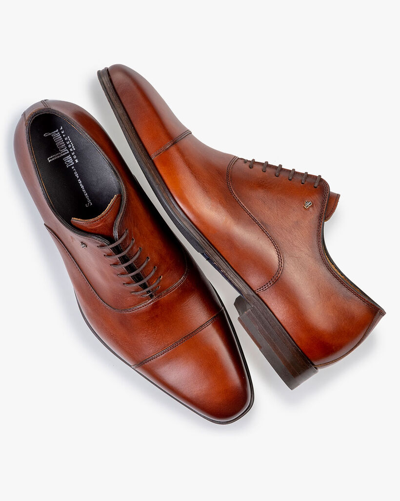 Lace shoe calf leather dark cognac
