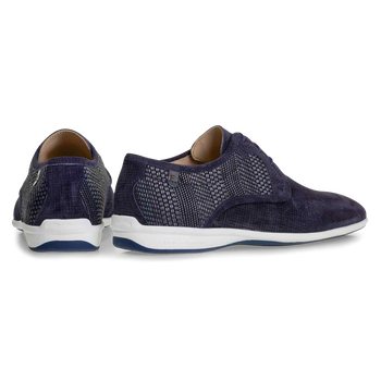 Lace shoe suede leather blue