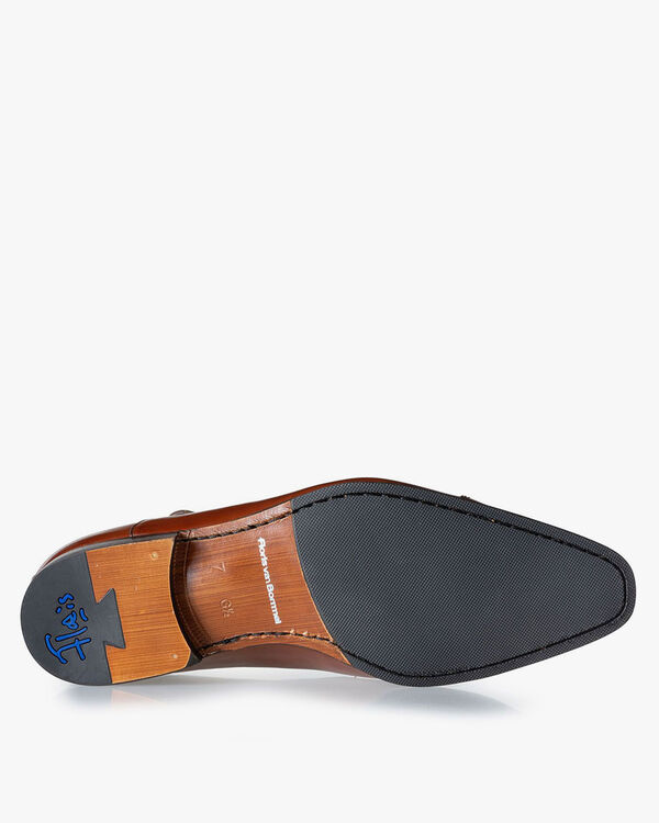 Buckle shoe calf leather cognac