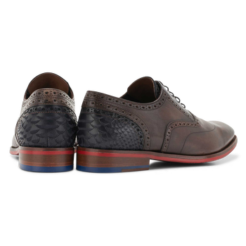 Lace shoe calf leather dark brown