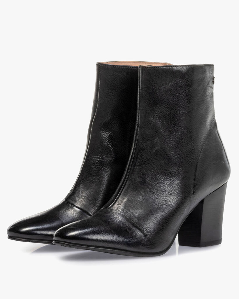 Ankle boot nappa leather black