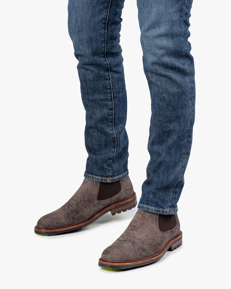 Chelsea boot reptile print dark grey