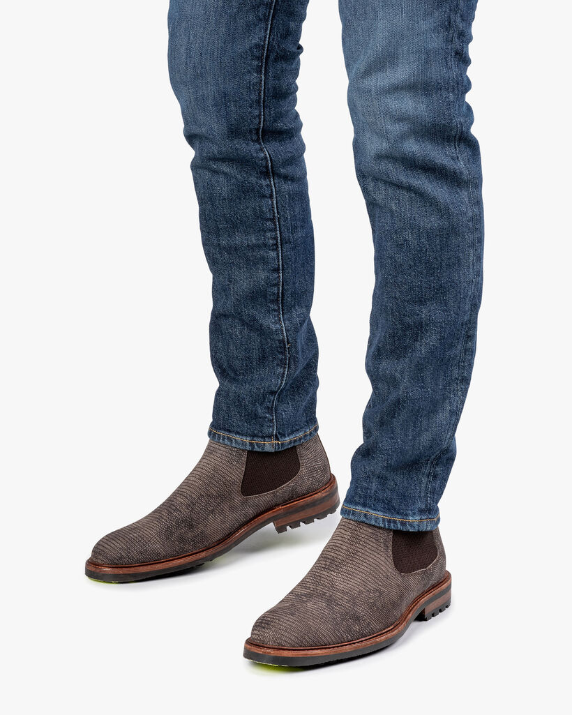 Chelsea boot reptile print dark grey