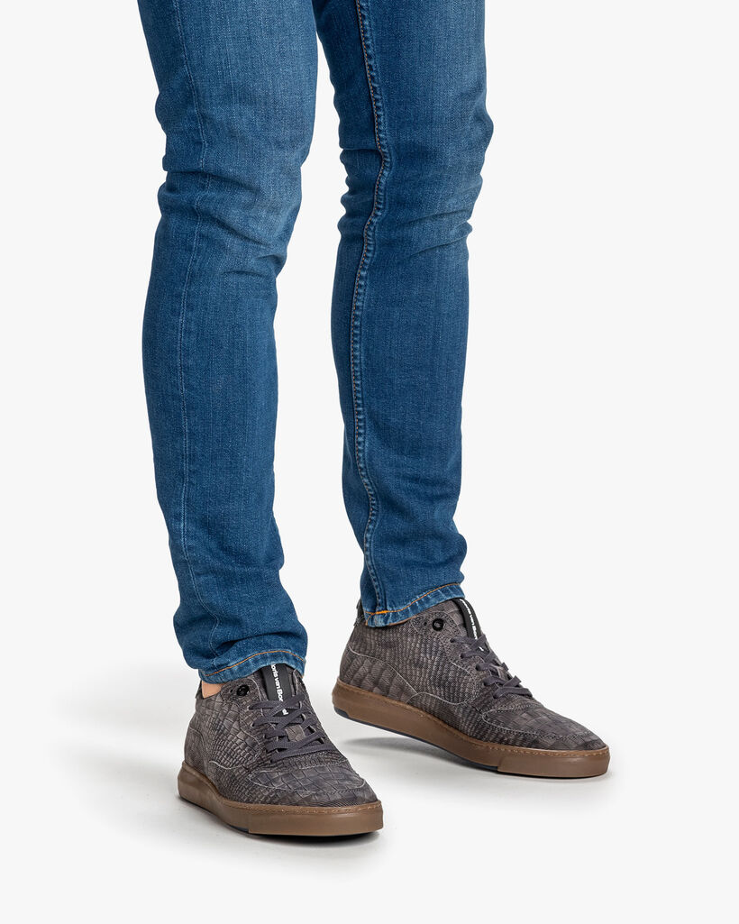 Sneaker reptile print taupe