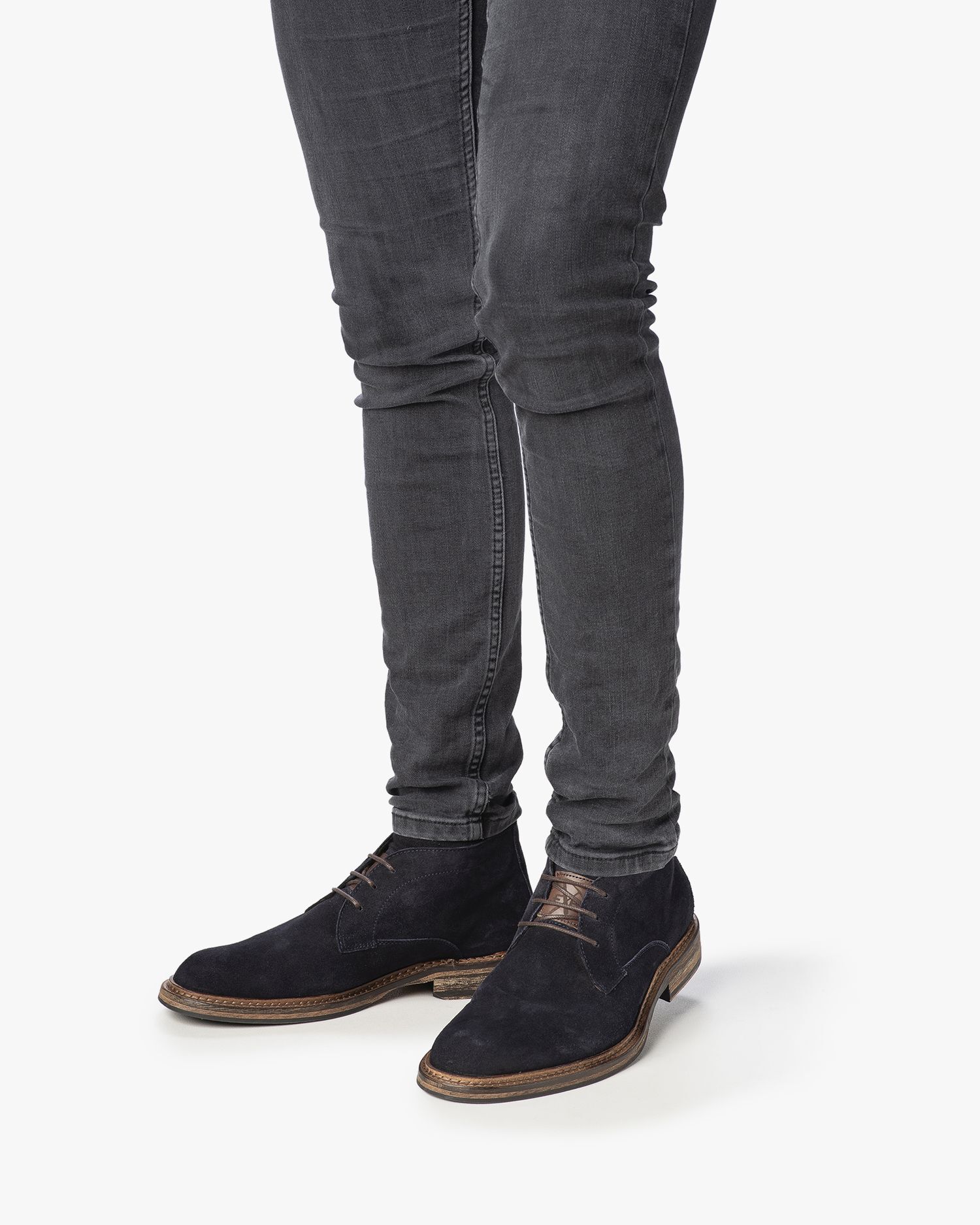 Floris van bommel top blauw suede