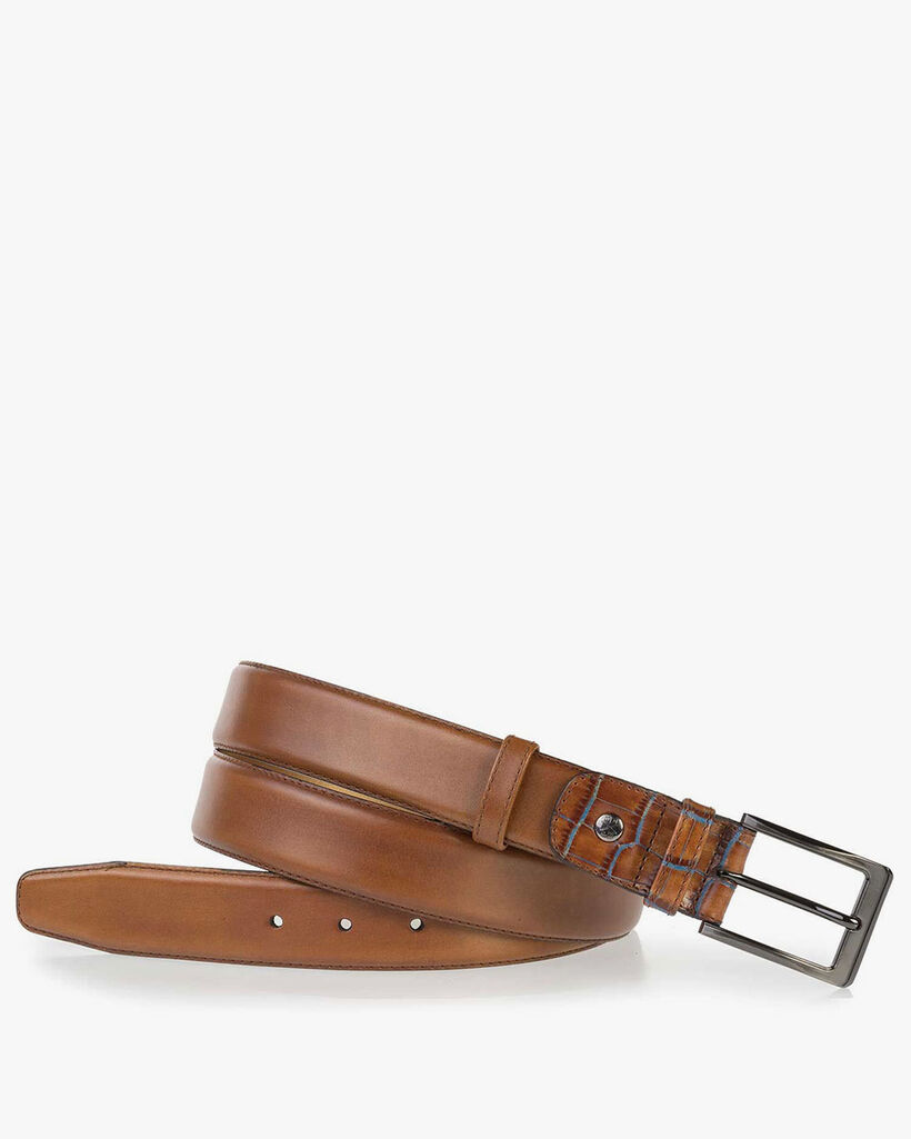 Cognac calf's leather belt