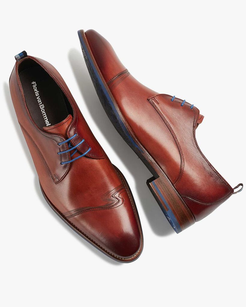 Lace shoe calf leather cognac