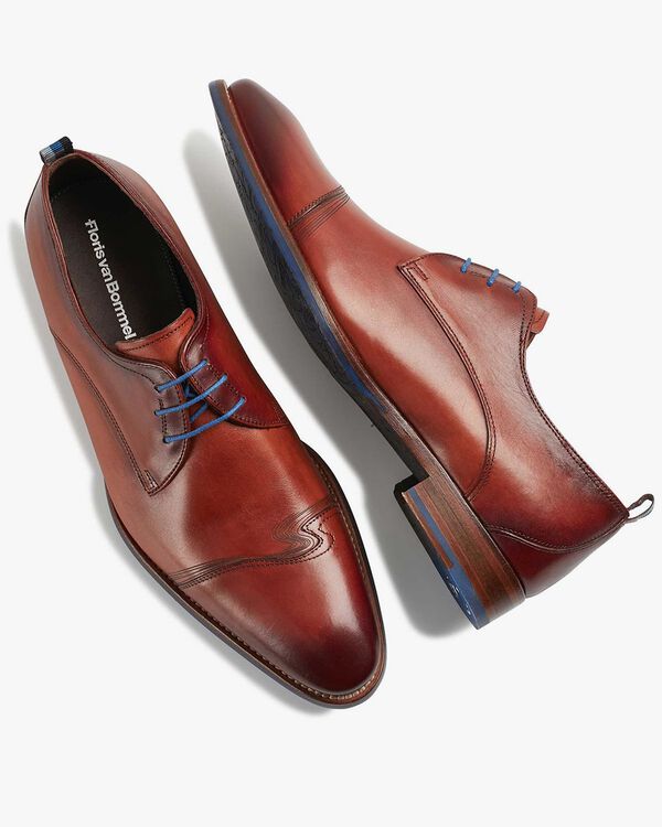 Lace shoe calf leather cognac