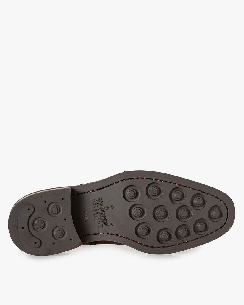 Brown suede double monk