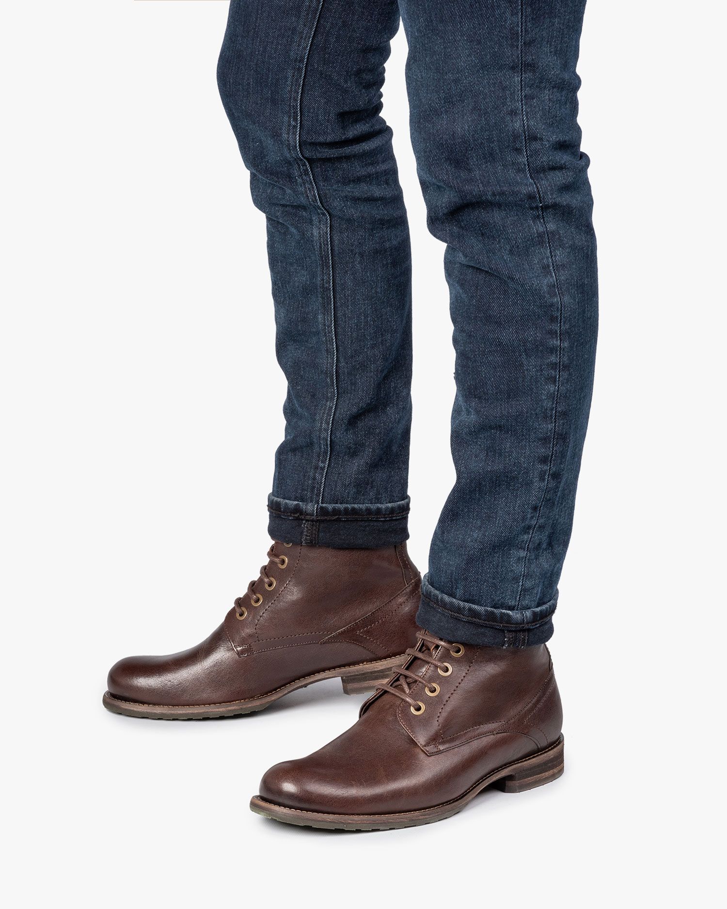 Lambskin lined lace boot brown SFM-80011-20-01 | Floris van Bommel®