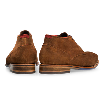 Lace boot suede leather brown