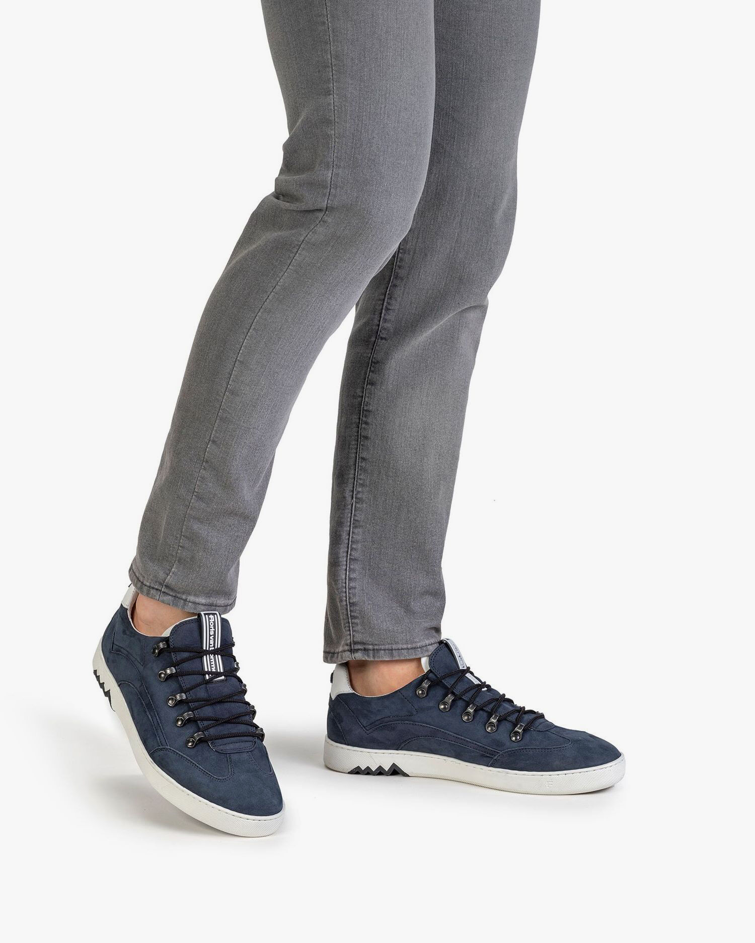 Sneaker nubuck leather blue 16464 25 Floris van Bommel Official