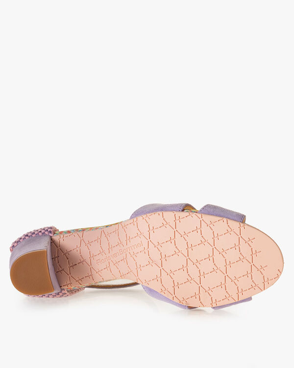 Sandal suede leather purple