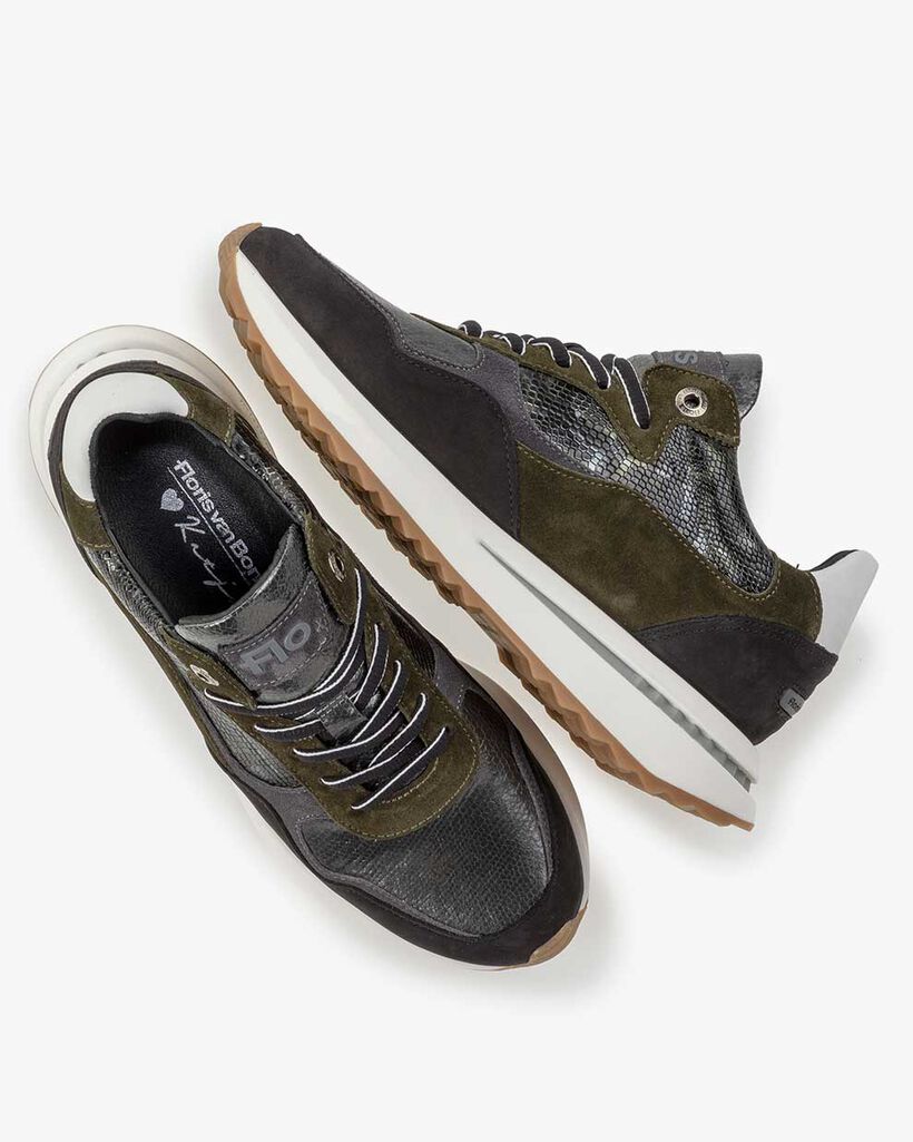 Sneaker suede dark green