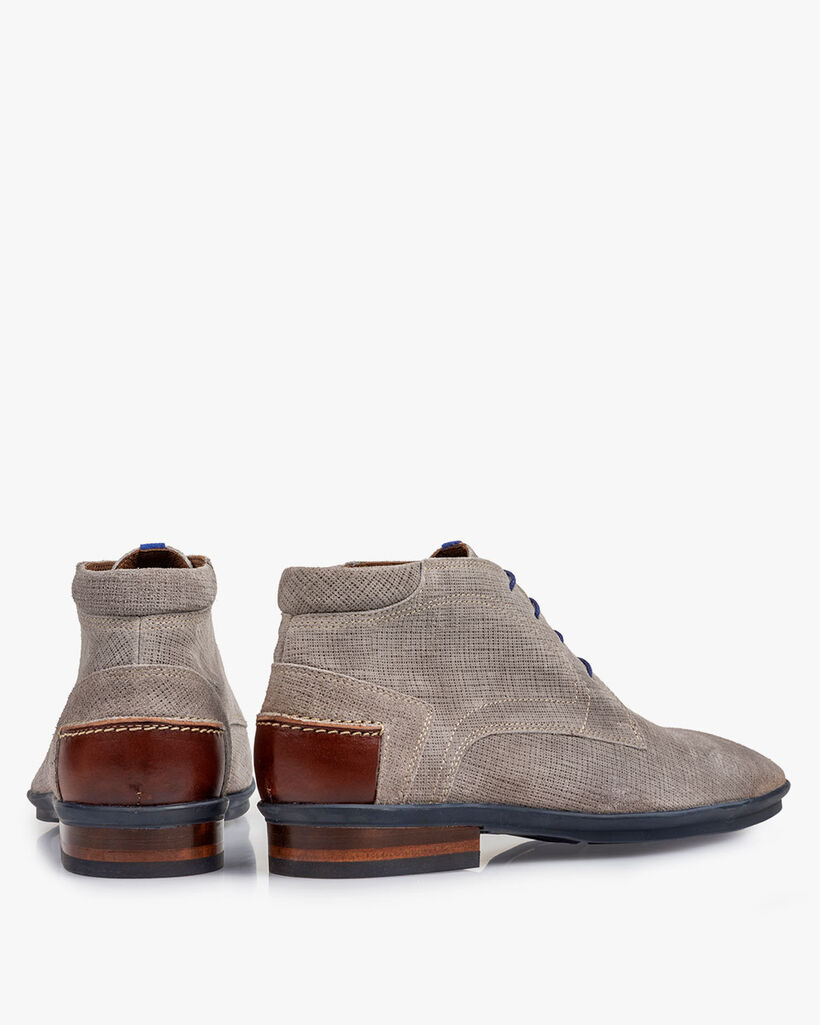 Boot printed suede leather grey