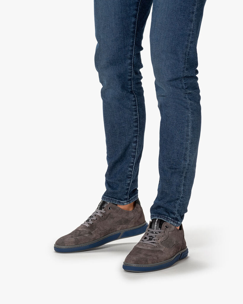 Sneaker printed leather dark grey