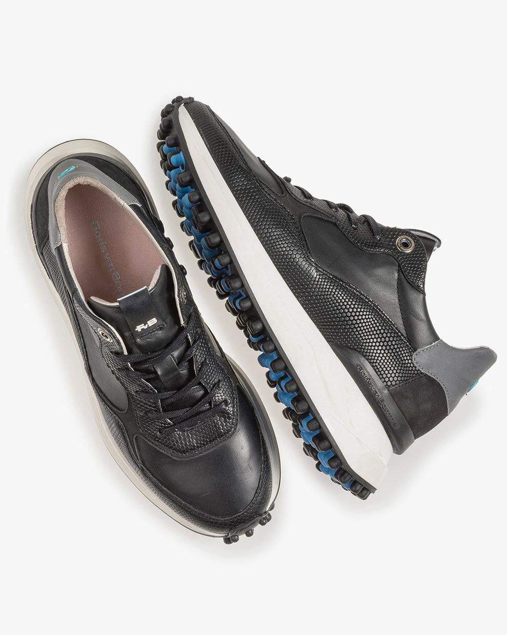 Black women s sneaker with a print 85307 01 Floris van Bommel Women