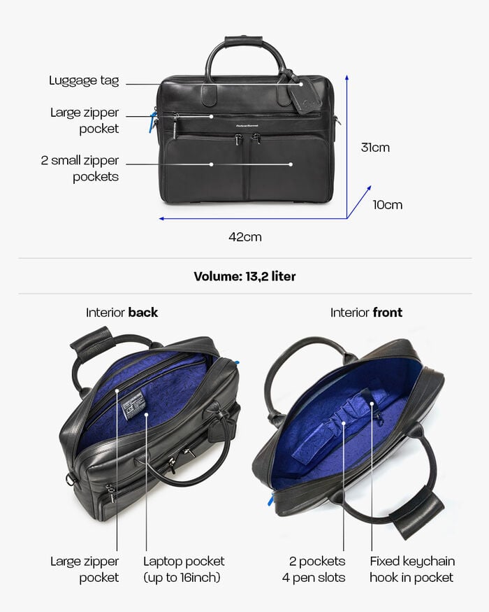 Office bag leather black