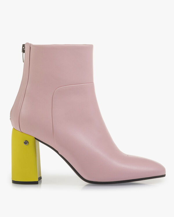 Light pink nappa leather ankle boots