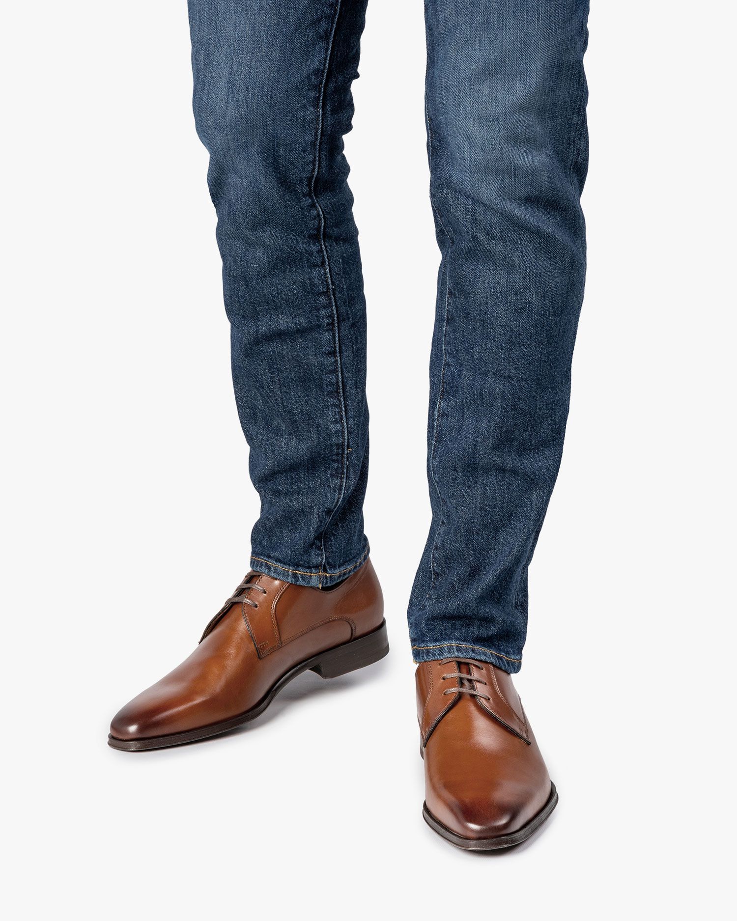Cognac calf leather lace shoe SBM-30047-23-01 | Van Bommel Official®