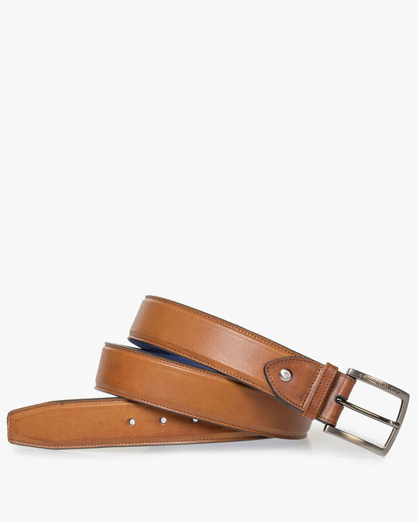 Belt calf leather cognac