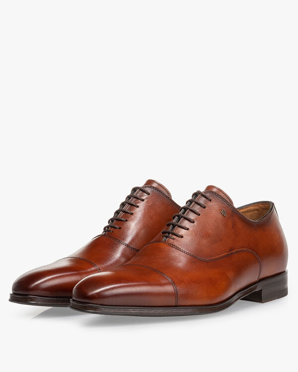 Lace shoe calf leather dark cognac