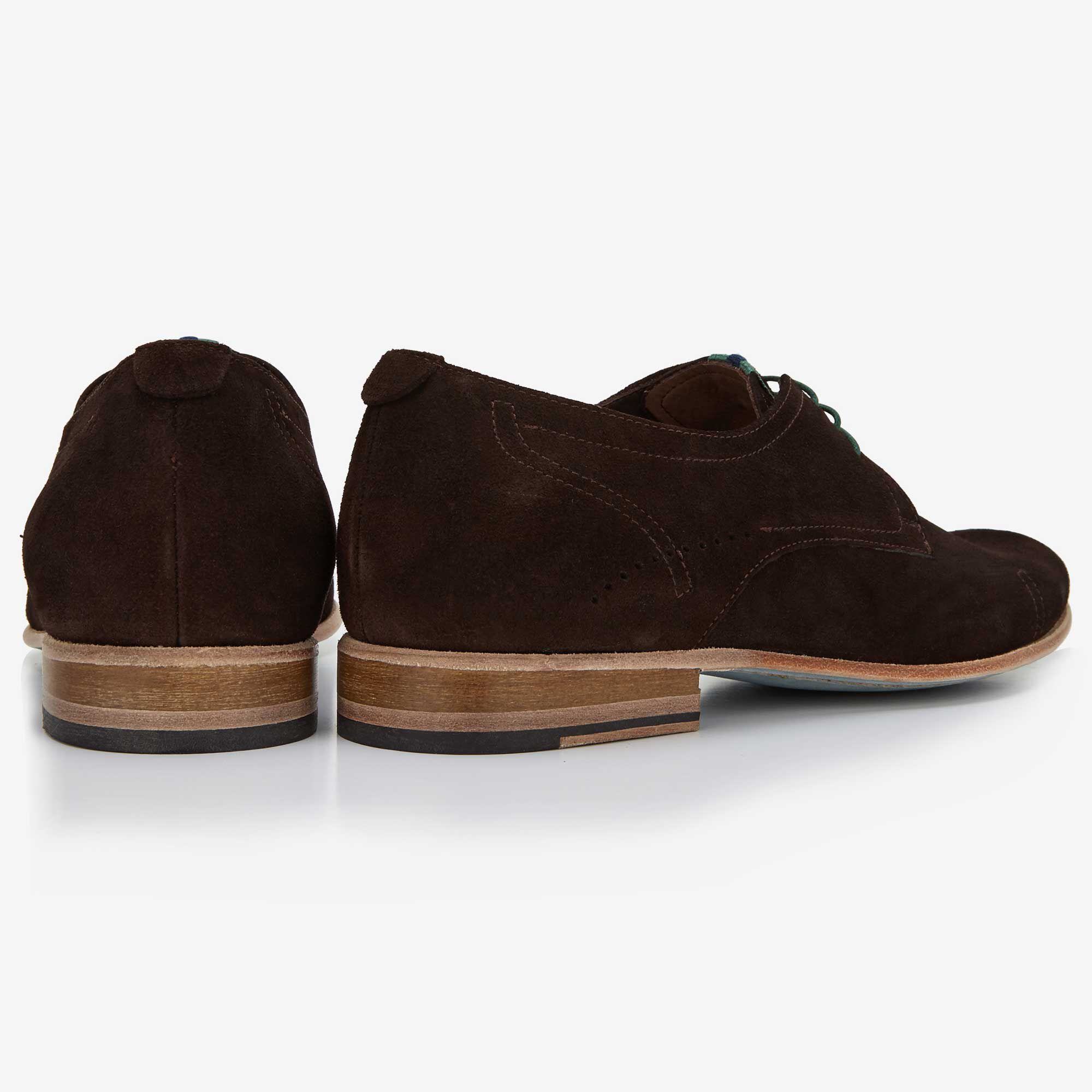 Dark brown suede men s lace up shoe 14373 03 Floris van Bommel