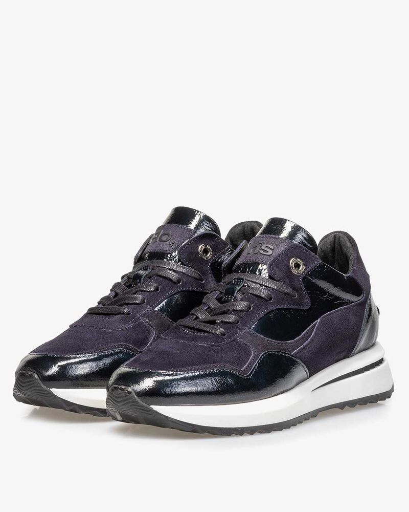 Sneaker patent leather blue