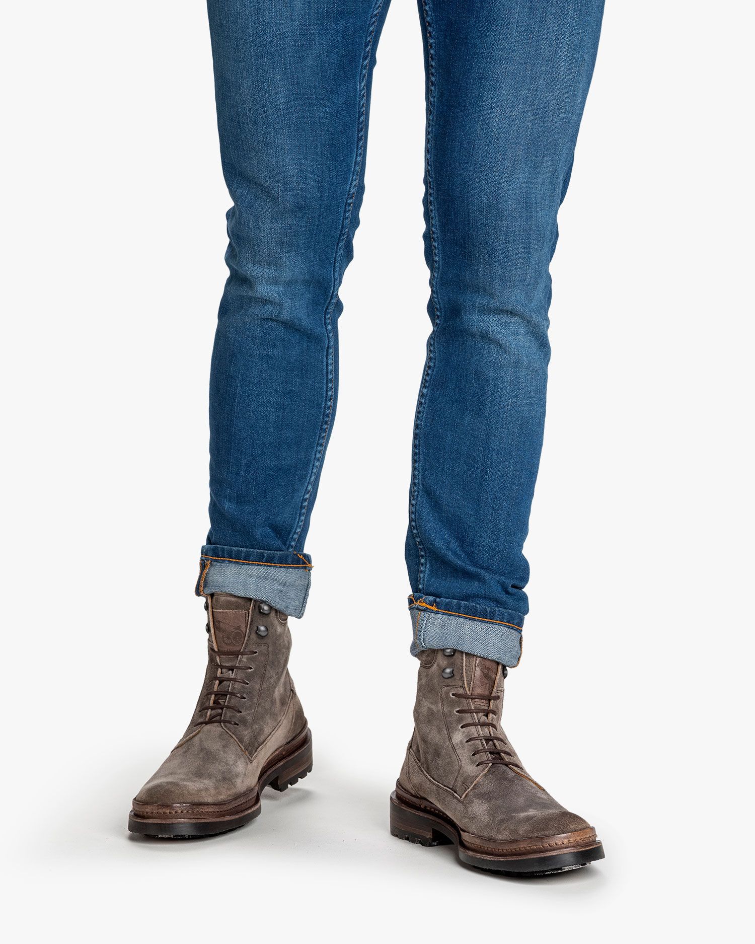 Lace boot suede taupe SFM-80021-34-01 | Floris van Bommel®