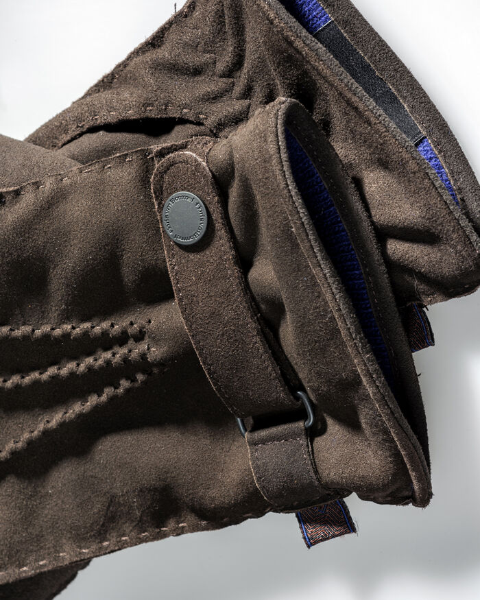 Gloves suede dark brown