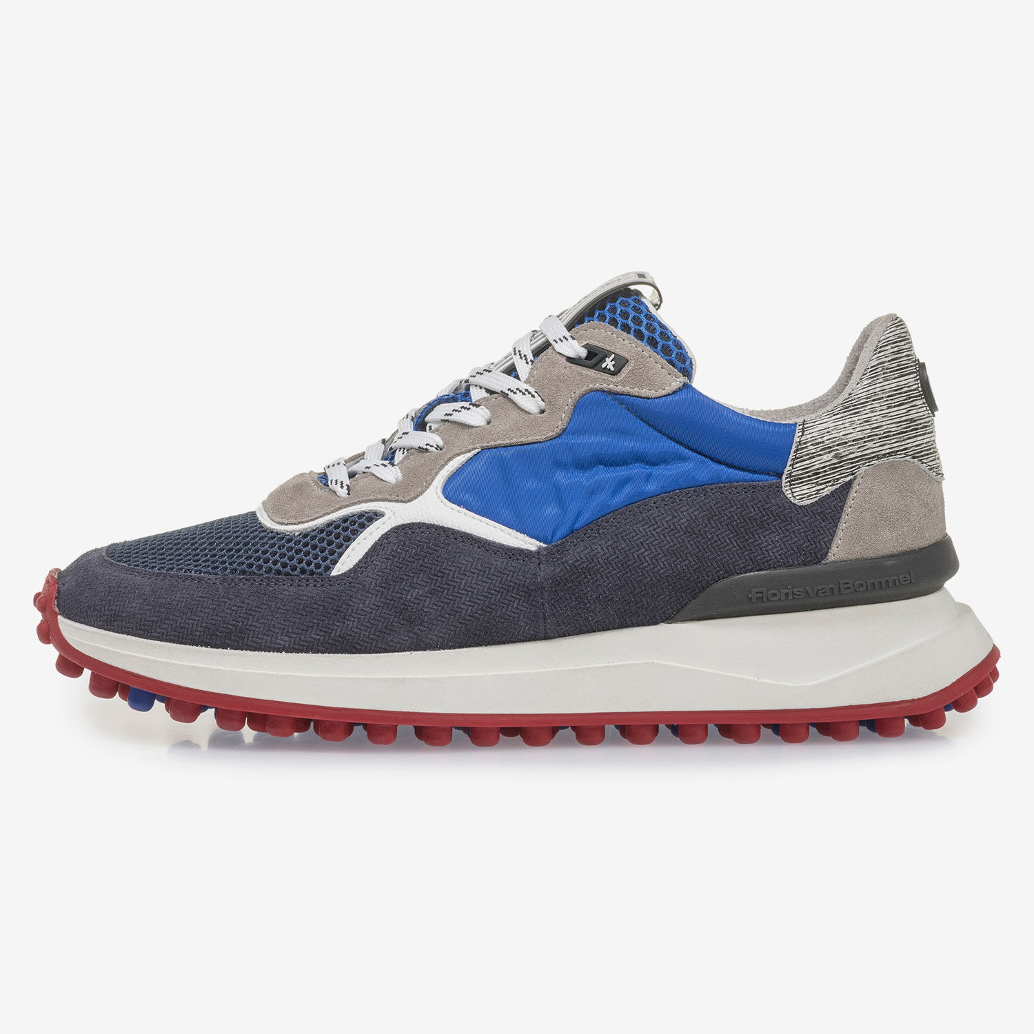 Blue and grey suede leather sneaker 16301 04 Floris van Bommel Official