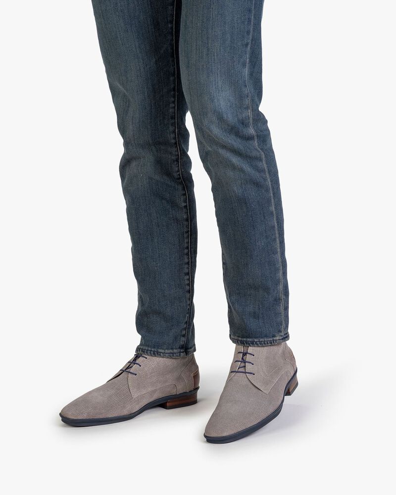 Boot printed suede leather grey