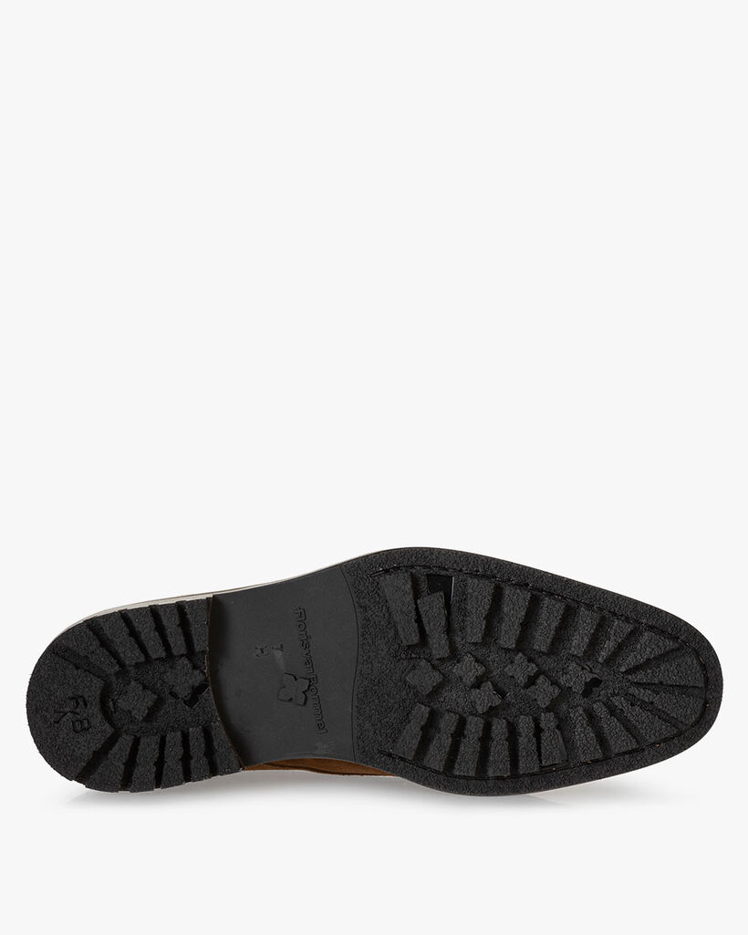 Lace boot suede cognac