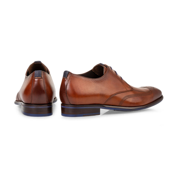 Lace shoe calf leather cognac