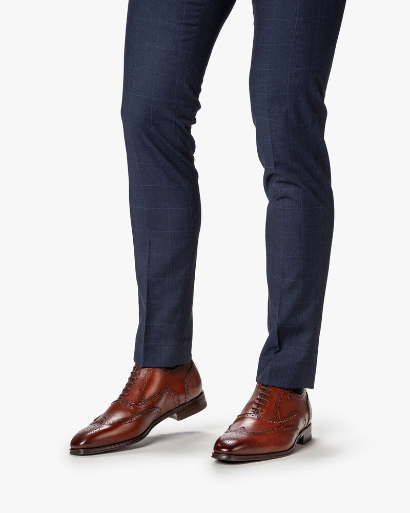 Lace shoe calf leather dark cognac