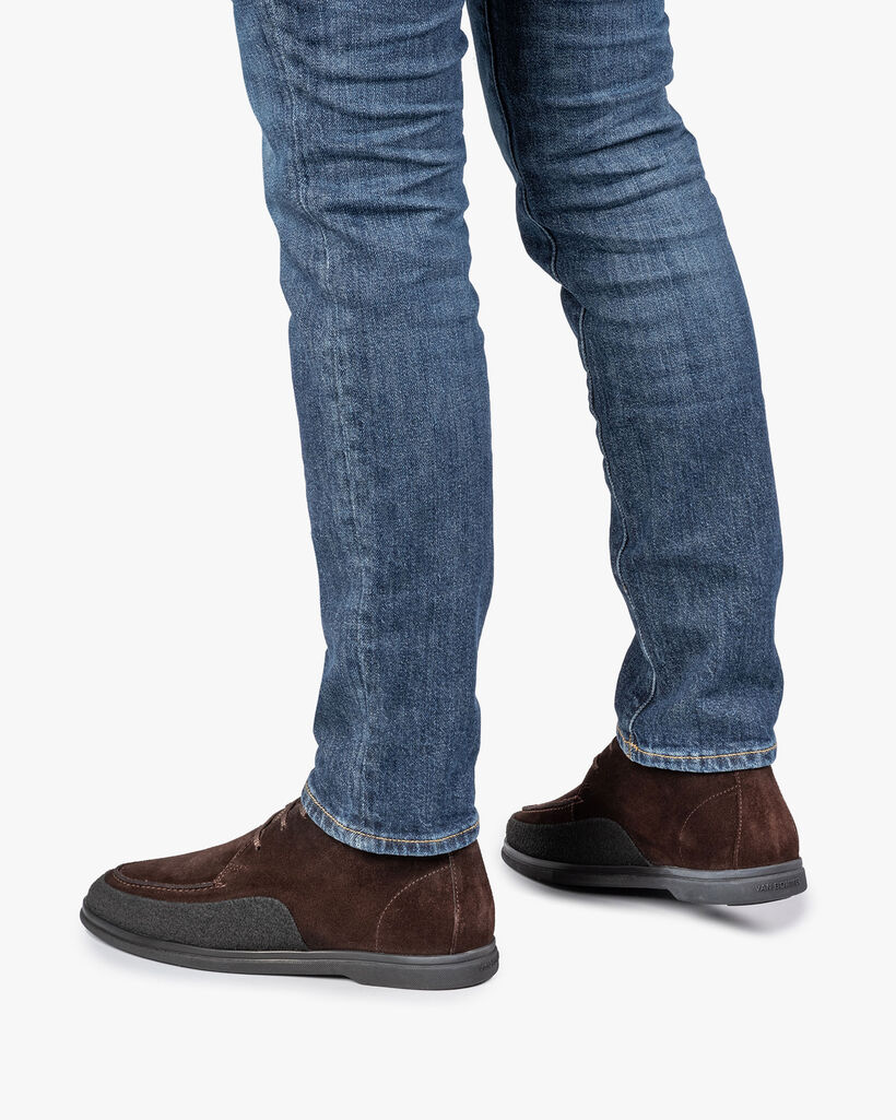 Mid-high suede leather lace boot