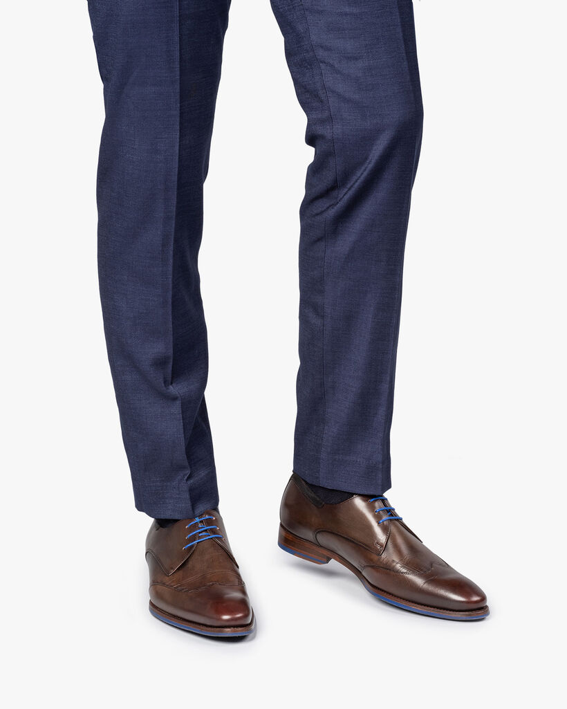 Lace shoe calf leather dark brown