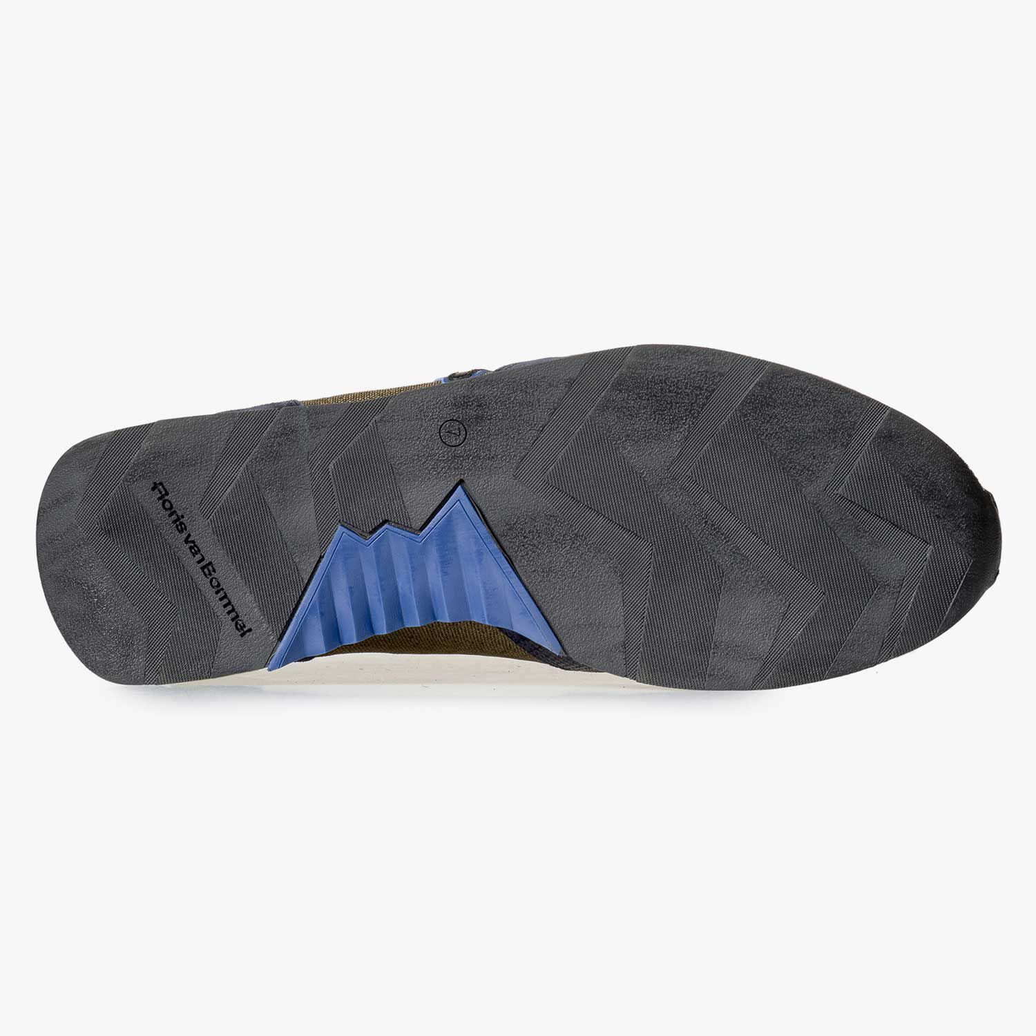スニーカー F_WD FW19 ECOLEATHER SNEAKER (FW33050A_10074101) Sneaker with F logo – olive green / blue – 16226/04|Floris
