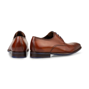 Lace shoe calf leather dark cognac